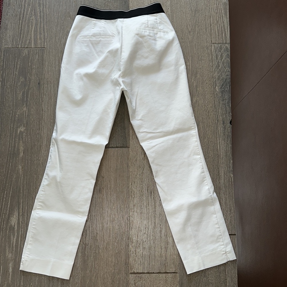 Zara white jogger waist pants with black elastic band - Picture 8 of 16